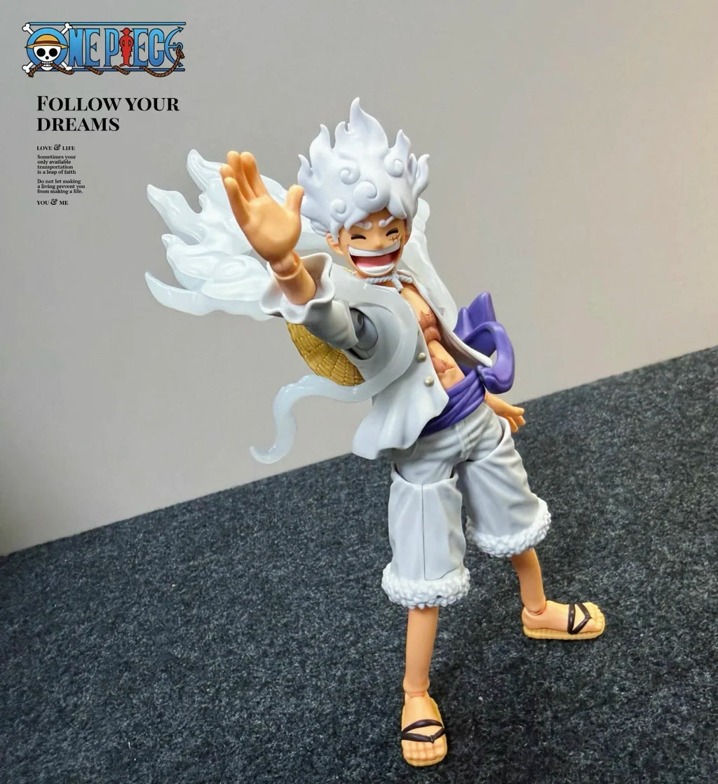 Bandai SHF One Piece Nika Action Figure - Luffy Collectible Model Toy for Boys Birthday Gift Ornament