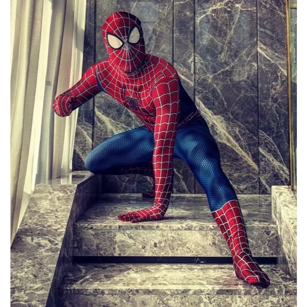 Halloween Role‑Play Bodysuit Hero Inspired Full Jumpsuit Stretchy Cosplay Outfit For Party Performance