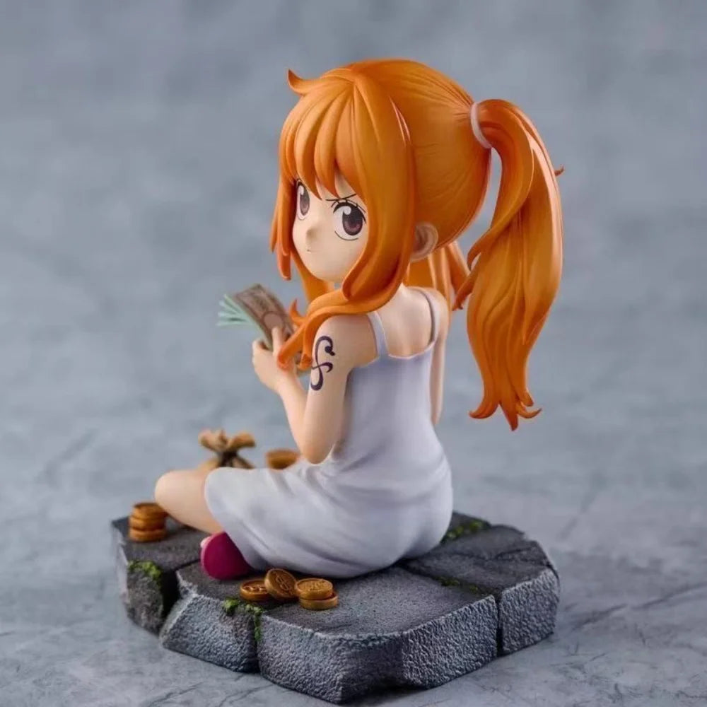 Anime One Piece Figures Q Version Nami Action Figure 10cm/3.94inch PVC Statue Nami Figurine Collection Model Ornament Toys Gifts
