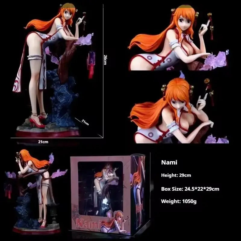One Piece Nami Cheongsam Boxed Anime Figure Gk Statue Collectible Model Anime Character Decoration For Adult Collectors