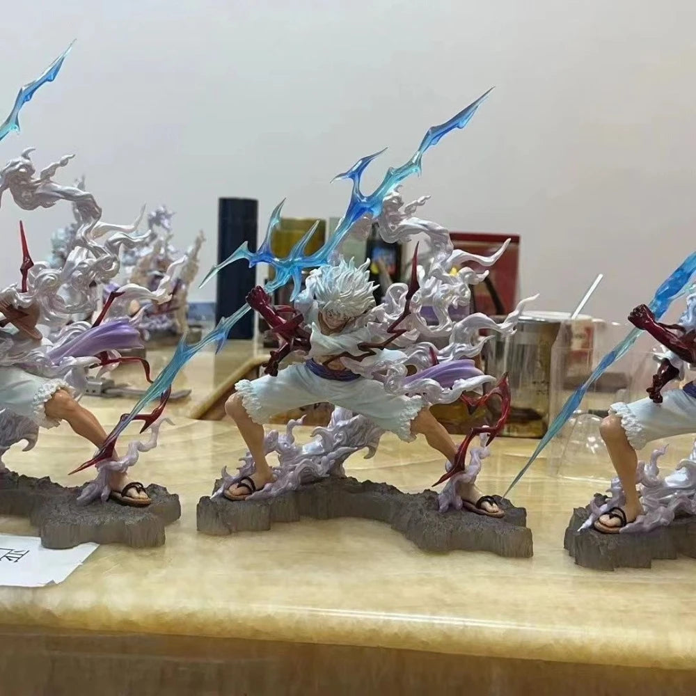 28cm/11.02in One Piece Anime Wink Studio Small Thunderbolt Nika Luffy Figures Pvc Statue Desktop Ornamen Collection Statue Model