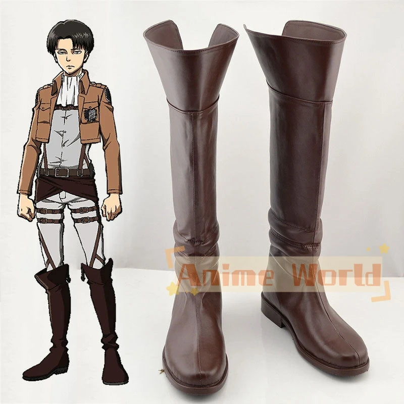Levi Ackerman Eren Yeager Mikasa Ackerman Shoes Cosplay Boots Halloween Carnival Boots Custom Made