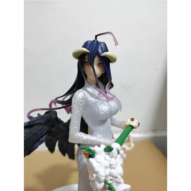 25CM Anime Overlord Wedding Dress Albedo Action Figures Model Doll Collectible Toys Desktop Ornament Decoration Cartoon Fan Gift