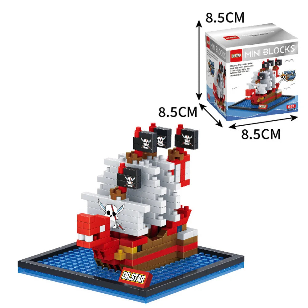One Piece Anime Pirate Ship Building Blocks Thousand Sunny Going Merry Moby Dick Bricks Piece Figure Creative Toys Birthday Gift