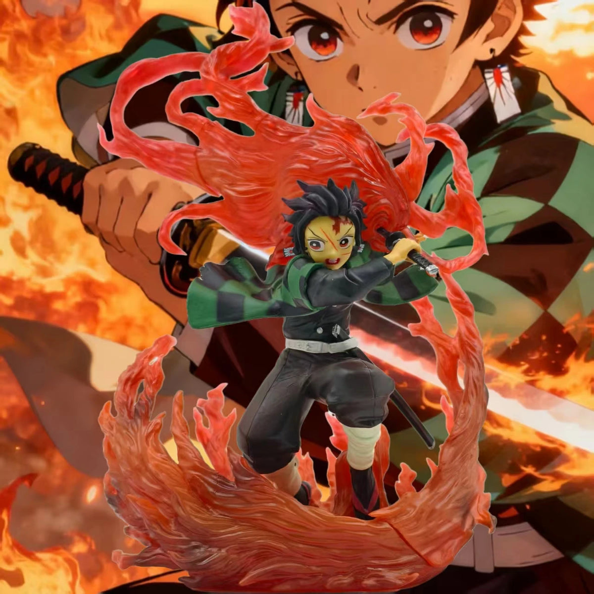 21cm 8.2 inch Anime Kamado Tanjirou Action Figures Pvc Statue Desktop Ornamen Collection Statue Model Decoration Room Toys Gifts