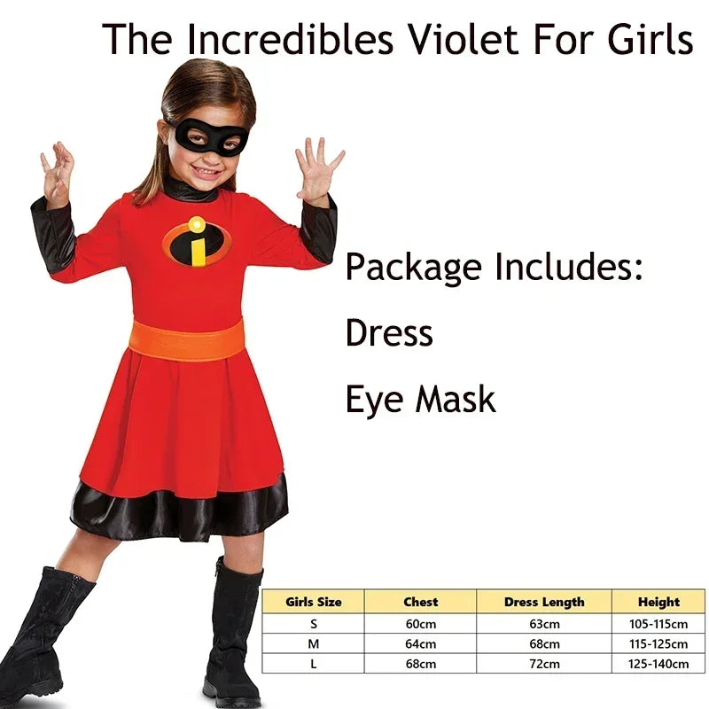 Violet Dash Kids Cosplay Jumpsuit Adult Superhero Family Costume For Halloween Carnival Baby Jack Costume
