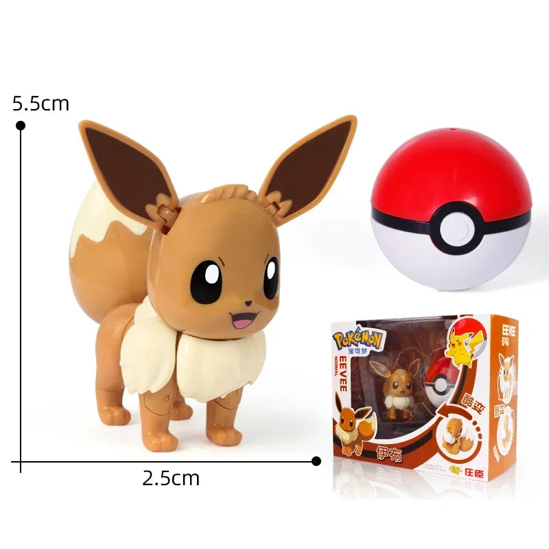 Deform Pokemon Pokeball Greninja Lucario Ball Action Figure Toy Set Mew Pikachu Dragonite Snorlax Venusaur Blastoise Elf Monster