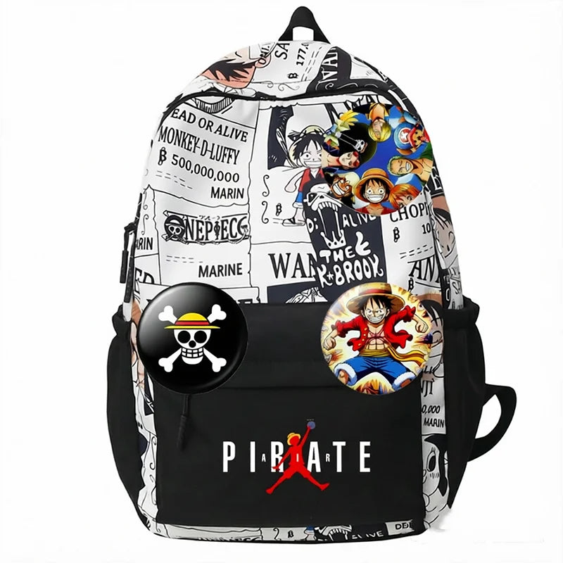 One Piece Anime Backpack Cartoon Luffy Printed Schoolbag Man Fashion Unisex Backpacks Travel Bag for Students Teens Laptop Bags