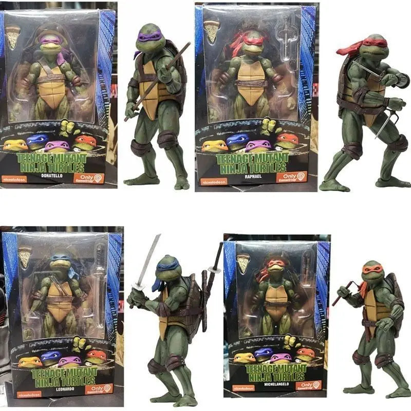 Neca Ninja Turtles 1990 Movie Version Limited Edition 7 Inch Posable Action Figure Collectible Model Toy Gift Anime Figure Model