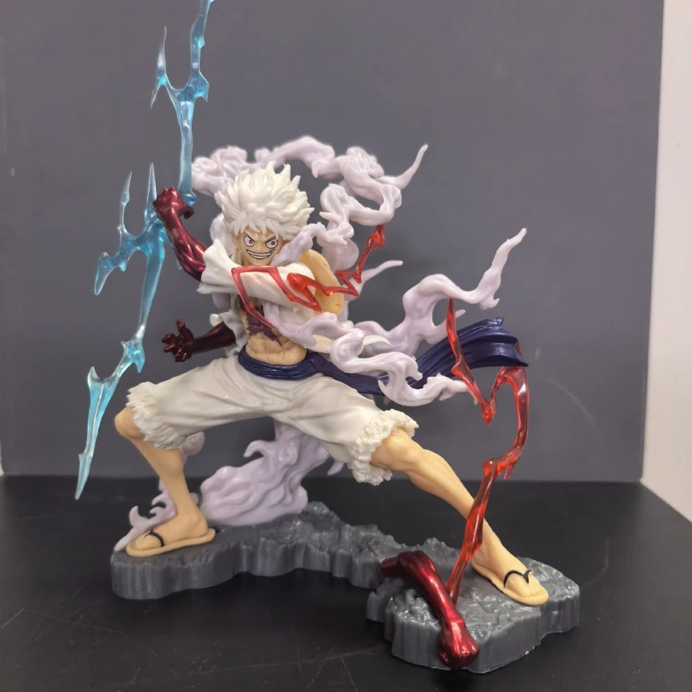 28cm/11.02in One Piece Anime Wink Studio Small Thunderbolt Nika Luffy Figures Pvc Statue Desktop Ornamen Collection Statue Model