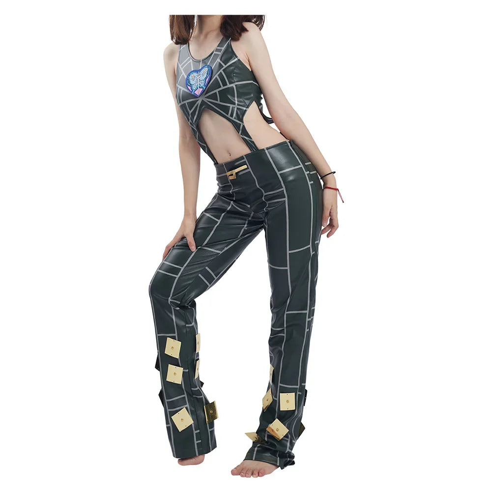 Jolyne Cujoh Cosplay Perruque Manteau pour Femme, Anime Ives Arre Adventure Stone Ocean, Déguisement Imbibé d'Halloween