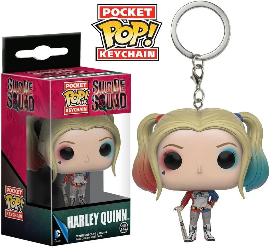 FUNKO Pop Suicide Squad The Joker Harley Quinn Pocket Pop Keychain Vinyl Action Figure Collection Model Toys For Children