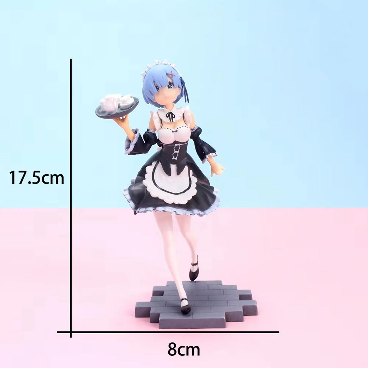 Rem Ram Emilia Anime Character Figure Statue, Detailed Painted Desktop Collectible Ornament for Shelf Display & Gifting