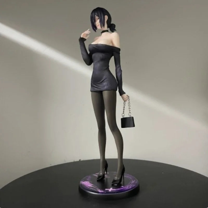 Anime Reze Character Figure Black Off-shoulder Dress PVC Statue Model Desktop Ornament Collectible Figurine Gift for Anime Fans