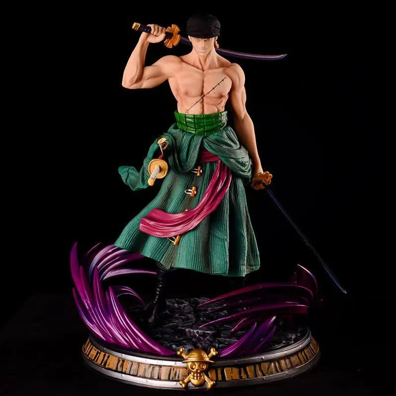 One Piece Phantom Roronoa Zoro Three-Sword Style Anime Figure Handmade Model Action Figure Model Statue Collection Desktop