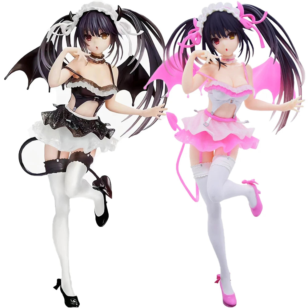 Anime Tokisaki Kurumi Figure Tokisaki Kurumi Action Figures PVC Model Cute Girl Toys Pink Devil Tokisaki Kurumi Figurine 20cm