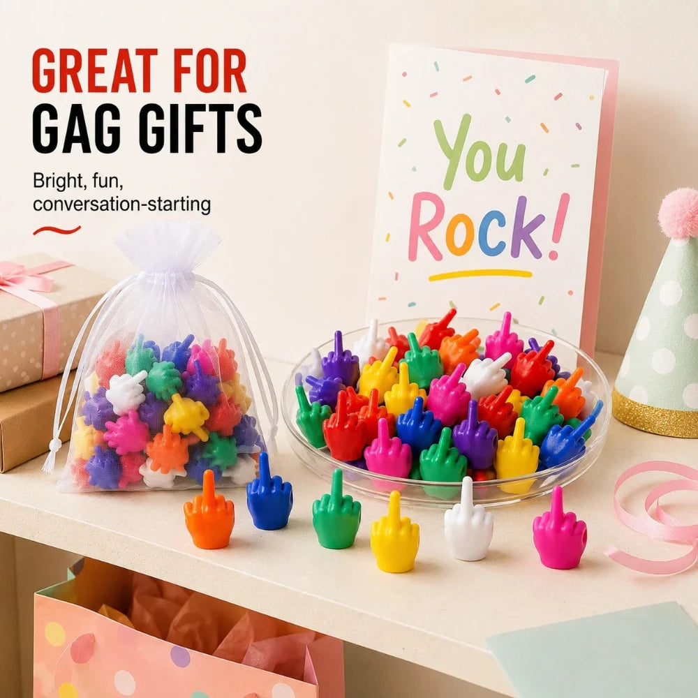 Colorful Spoof Hand Gesture Middle Finger Figurine 25/50/100Pcs Halloween Novelty Party Ornament Mini Desktop Display Accessory