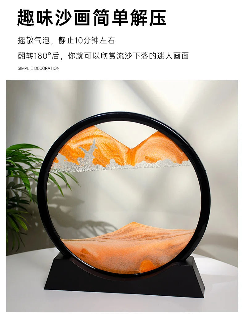 3d Quicksand Painting Desktop Ornaments Home Living Room Decoration Ecological Quicksand Painting Craft Decorations
