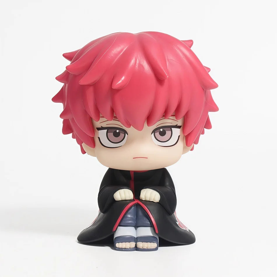 Naruto Chibi Figures Q Version Sitting Anime Figurines Sasuke Itachi Kakashi Gaara Hinata Sakura Collectible Desk Decor Gift