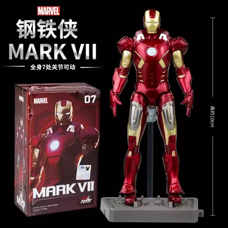 Zd Toys Marvel Iron Man Mark Mk1 Mk7 Series Action Figure Movable Collectible Model Desktop Decoration Gift Toys