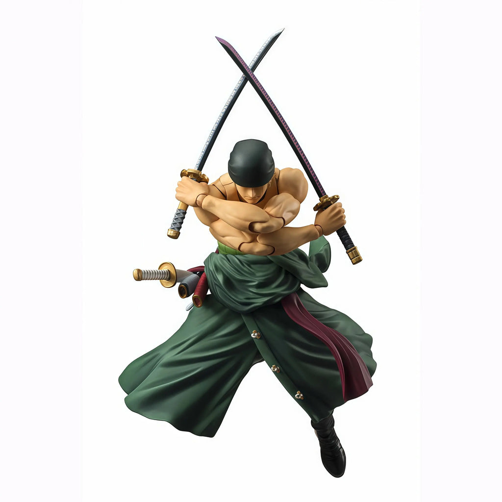 One Piece Zoro Action Figure Model Toys Kit With Multiple Swords Accessories Movable Joints Anime Collectible Ornament Gifts