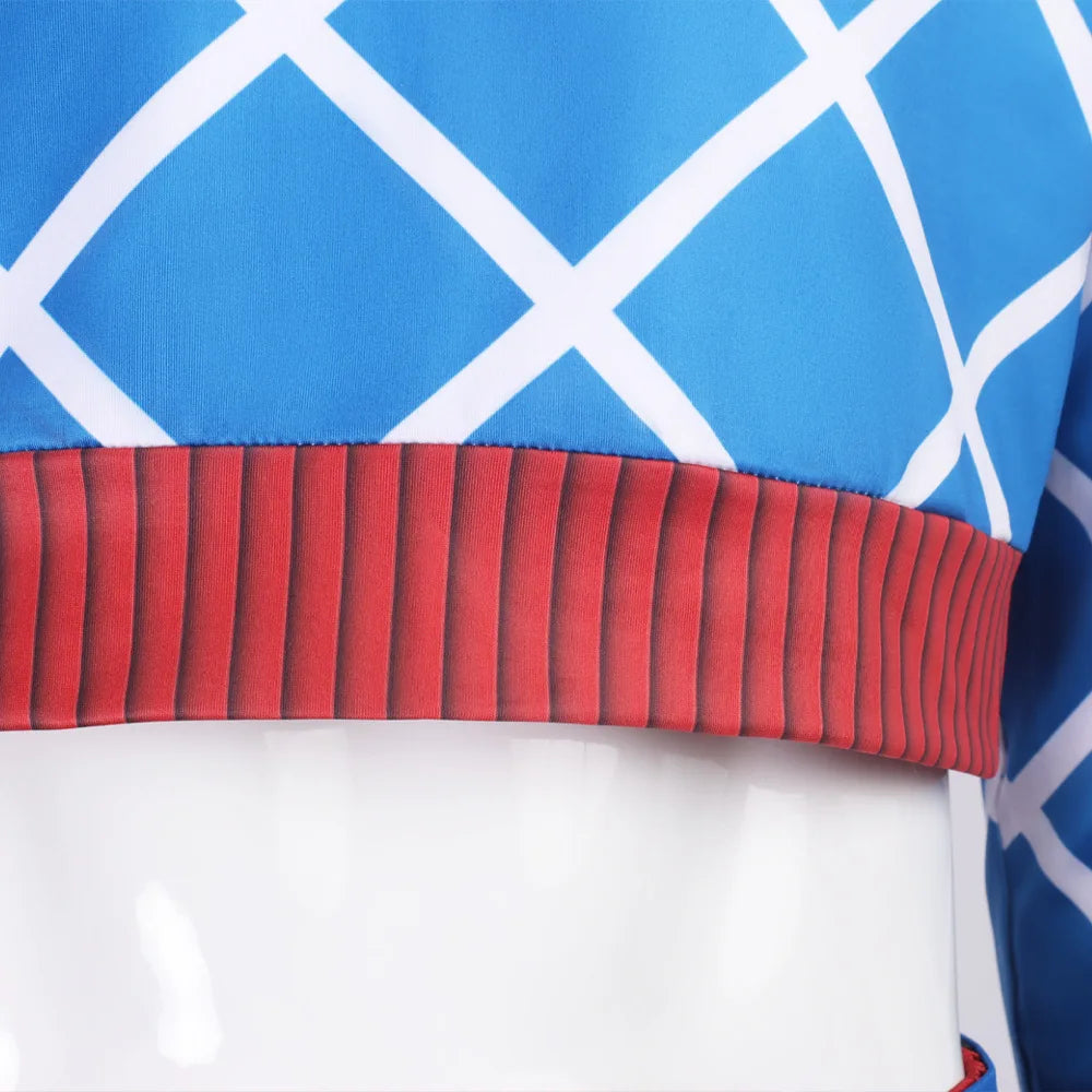 Anime Guido Mista Cosplay Costume Jojo Blue Top Red Pants Halloween Carnival Cosplay Guido Mista Customized Clothes