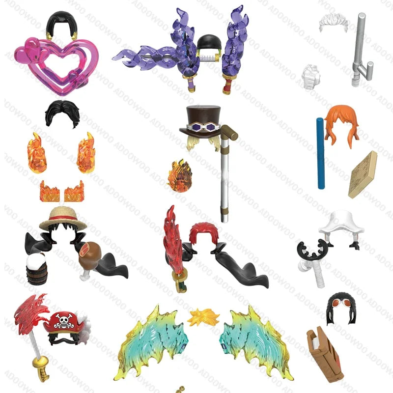 XH2030-XH2077 Japanese Anime Series Cartoon Building Block Figure Luffy Zoro Joba Mini Action Combination Desktop Accessory Toy