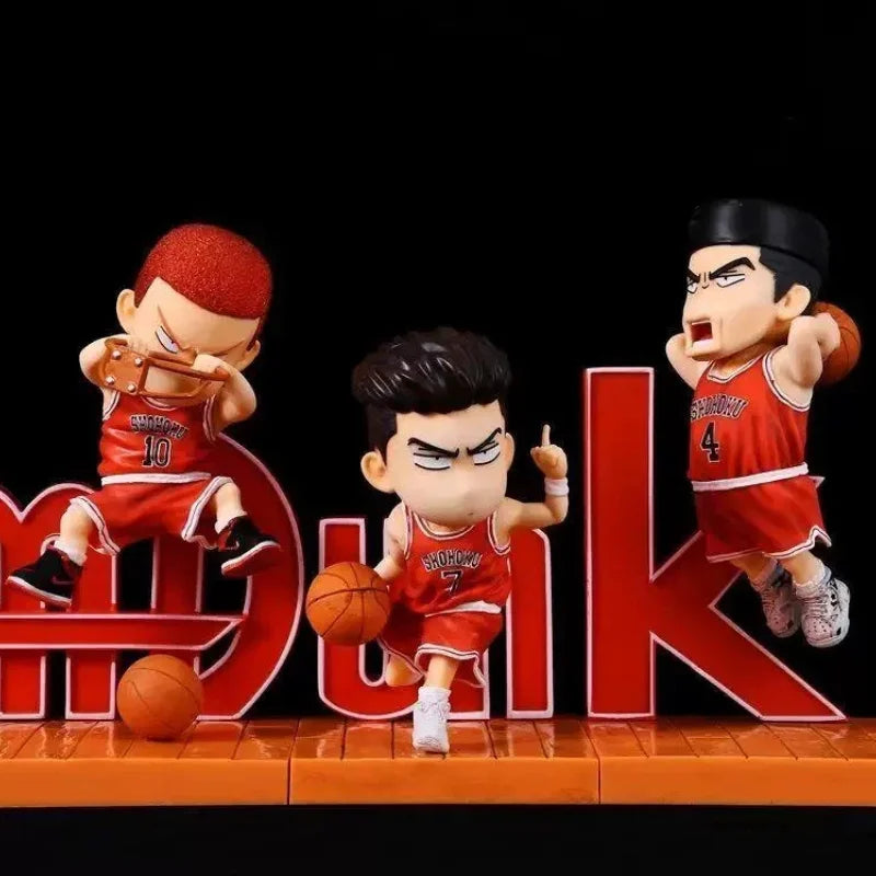 5pcs/Set Slam Dunk Shohoku Team Chibi Figure Q Version Sakuragi Hanamichi Rukawa Kaede Mini Anime Model Toy Basketball Fans Gift