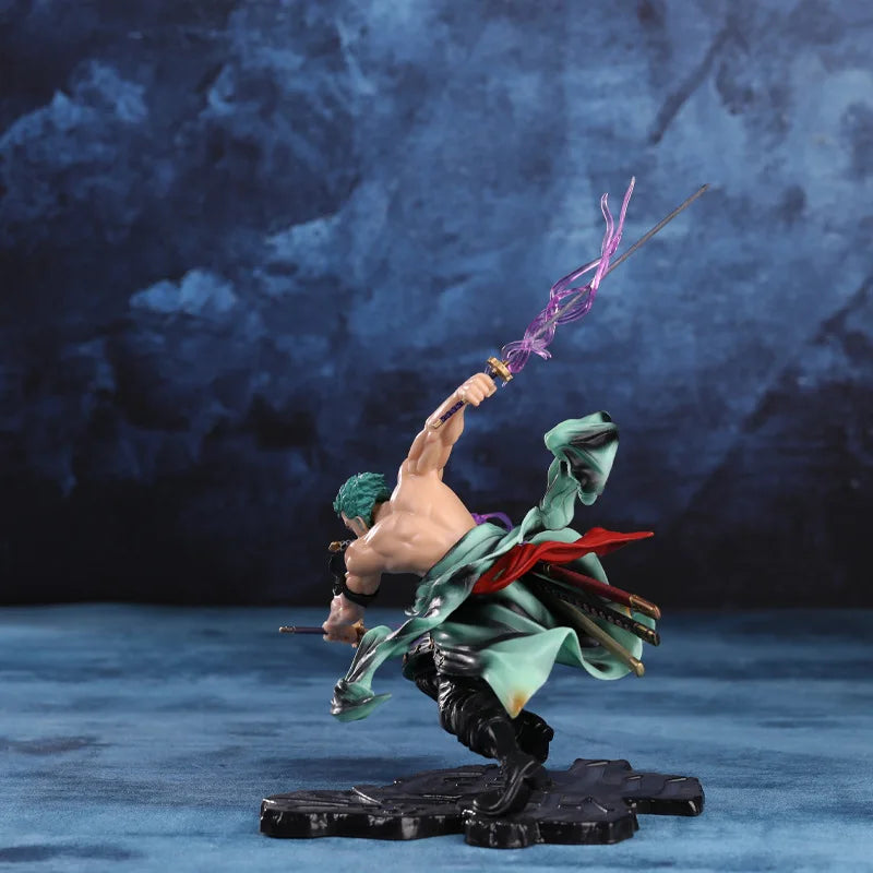 One Piece Roronoa Zoro Three Thousand Worlds Pop Action Figure Double Headed Three Sword Style Pvc Boxed Model Ornament
