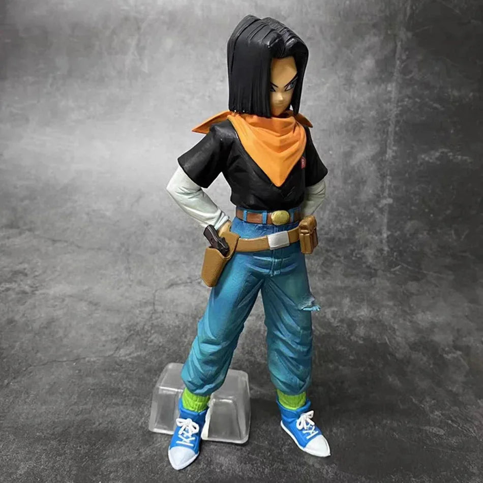 25CM Dragon Ball Z Android 17 18 Anime Figure Android 18 PVC Action Figures Collection Model Toys for Children Christmas Gifts