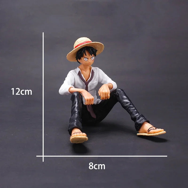 12cm One Piece Anime Figure Luffy Sitting Position Action Figure PVC Model Collection Statue Figurine Doll Toy For Birthday Gift