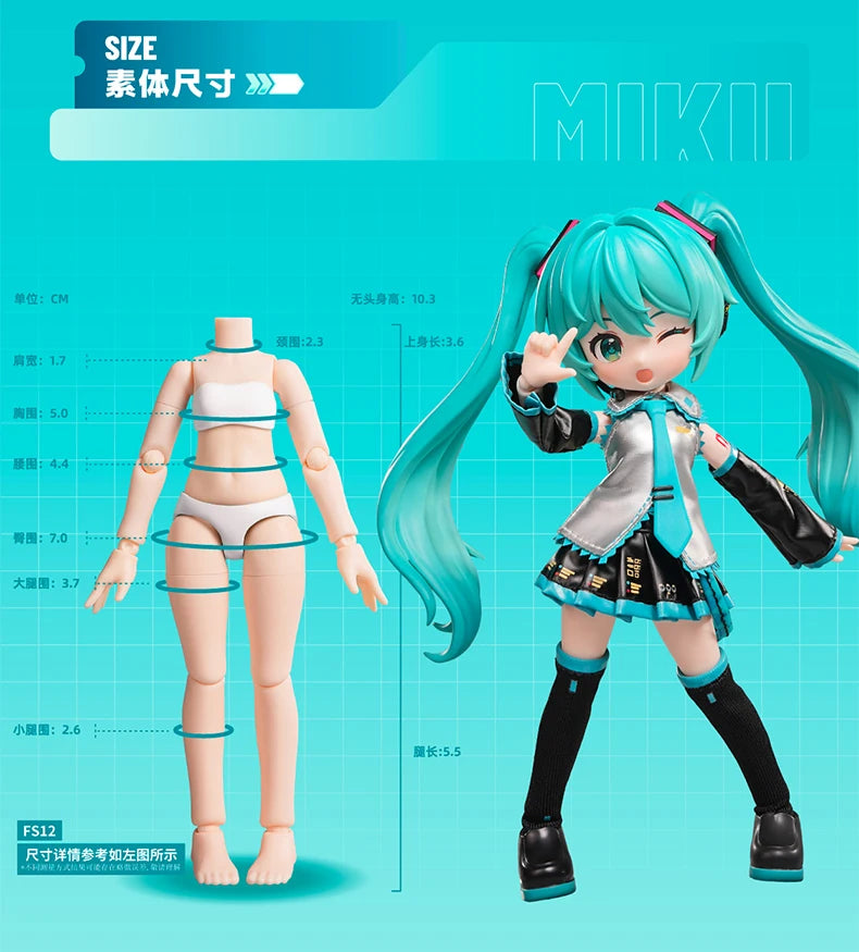 Blokees Hatsune Miku Action Figure DIY Joint Mobility Anime Assembly Figurine Toy Cartoon Doll Collection Figures Christmas Gift