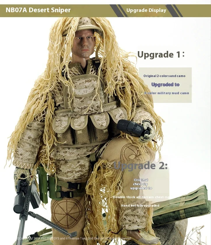 1/6 12-Inch NB07 NB08 Male Soldier Articulated Action Figure Multi-Piece Plastic Collectible Sniper With Barrett Military Models