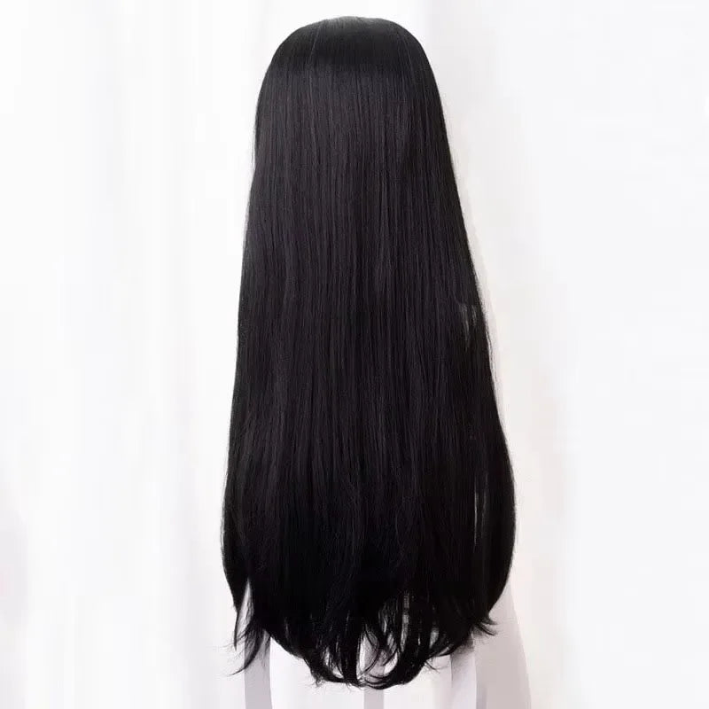 Anime Kochou Kanae Wig Kimetsu no Yaiba Cosplay Synthetic Black Long Heat Resistant Synthetic Hair Wigs Halloween Party