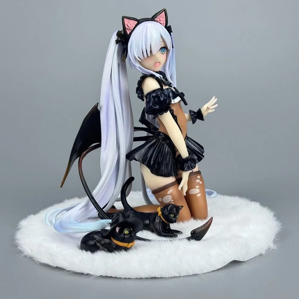 13.5cm Kneeling Pose Janus Azure Demon Anime Figure Chassis Decor Model Statue Desktop Ornament Collectible Gift For Game