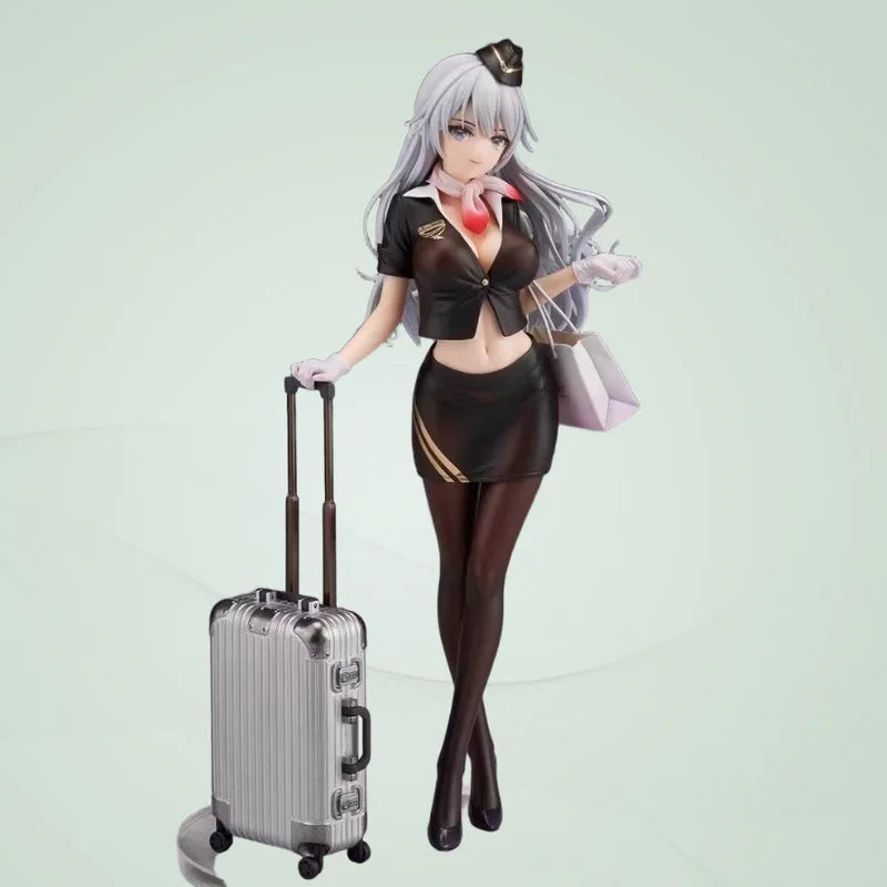 Original Painting of Beautiful Anime Handmade Decoration Stewardess Su Yuan Shizhi Uniform Animation Handmade Model