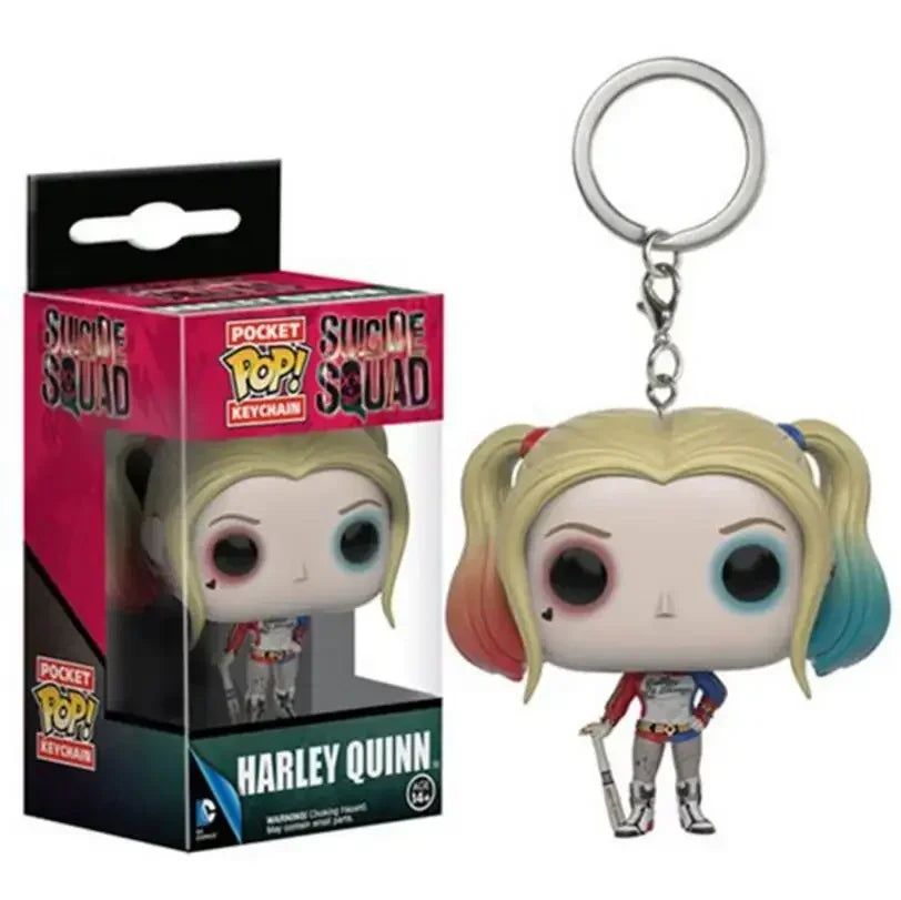 FUNKO Pop Suicide Squad The Joker Harley Quinn Pocket Pop Keychain Vinyl Action Figure Collection Model Toys For Children