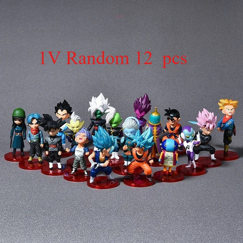 36 PCS  Dragon Ball hand-made full set of model anime Saiyan the Monkey King Vegeta Torankusu doll ornaments gifts.