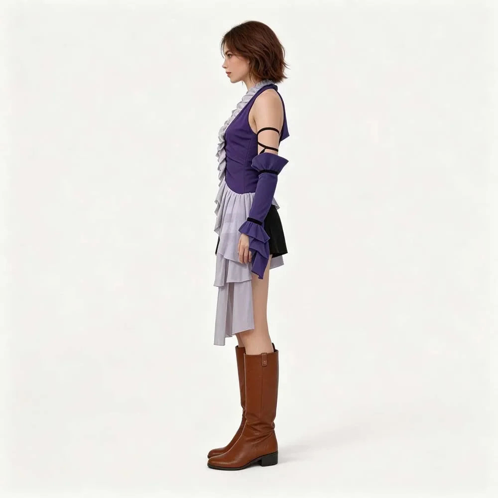Anime Final Fantasy XII Cosplay Yuna Lenne Song Cosplay Costume Halloween Blue Dress