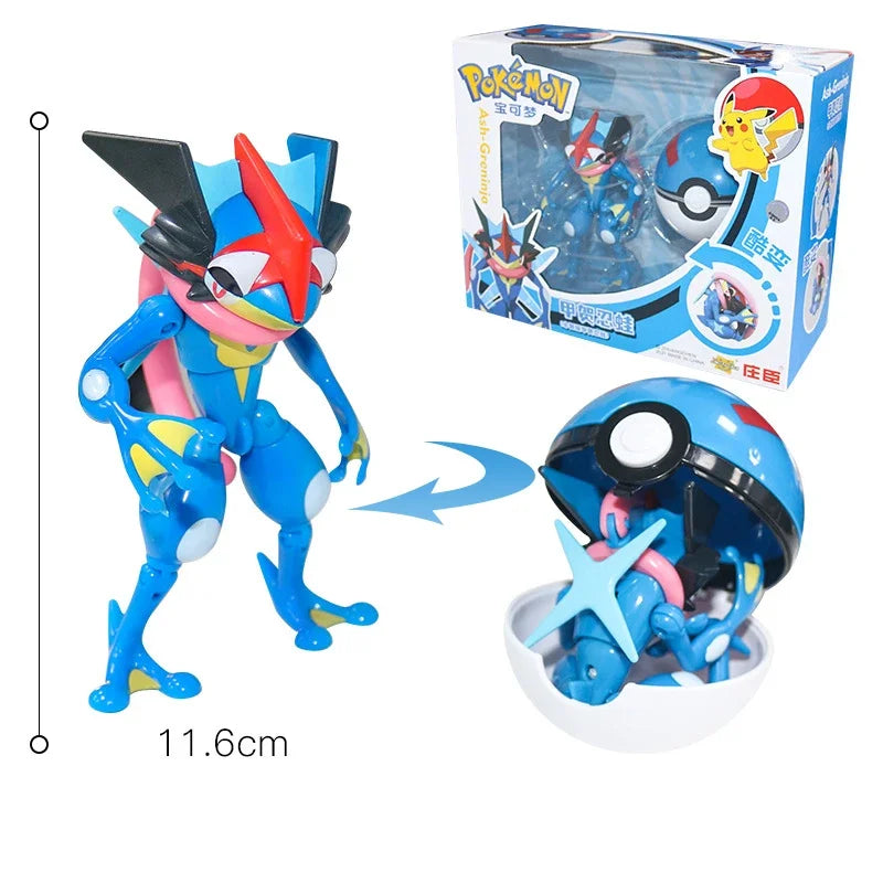 Deform Pokemon Pokeball Greninja Lucario Ball Action Figure Toy Set Mew Pikachu Dragonite Snorlax Venusaur Blastoise Elf Monster