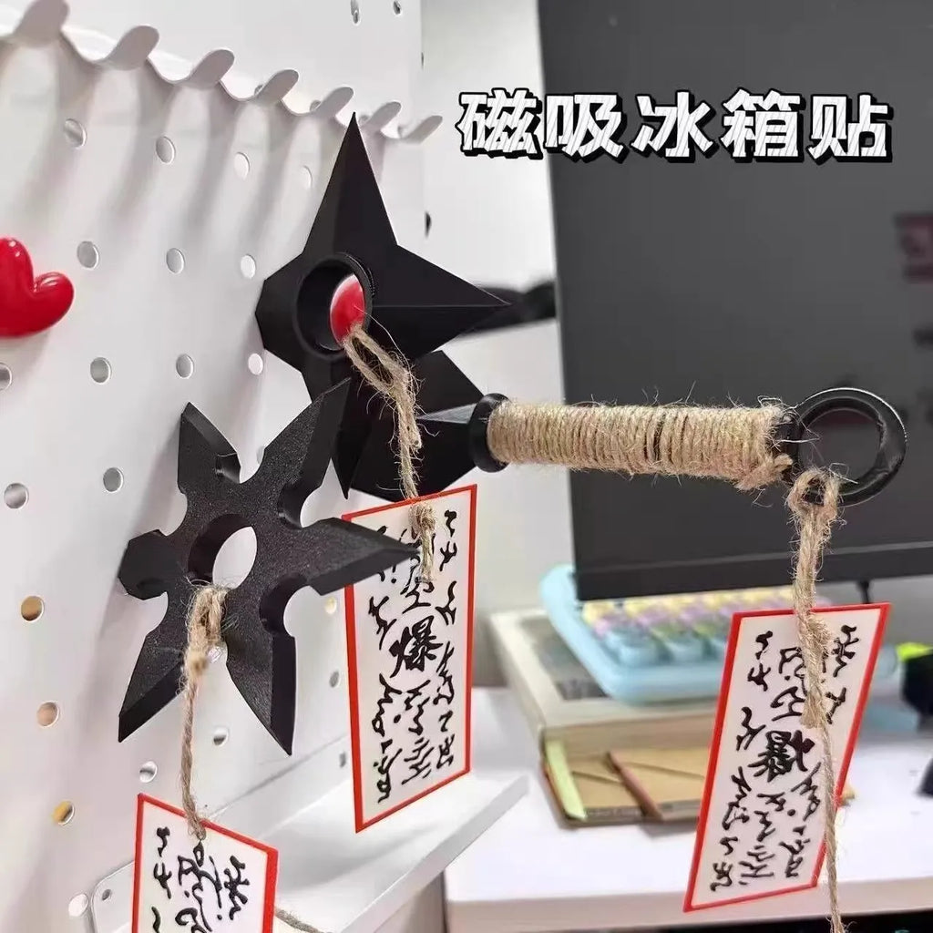 Hot Anime Ninja Kunai Fridge Magnet Toys Cartoon Cosplay Props PVC Shuriken Model Decoration Refrigerator Magnets Toys Boys Gift