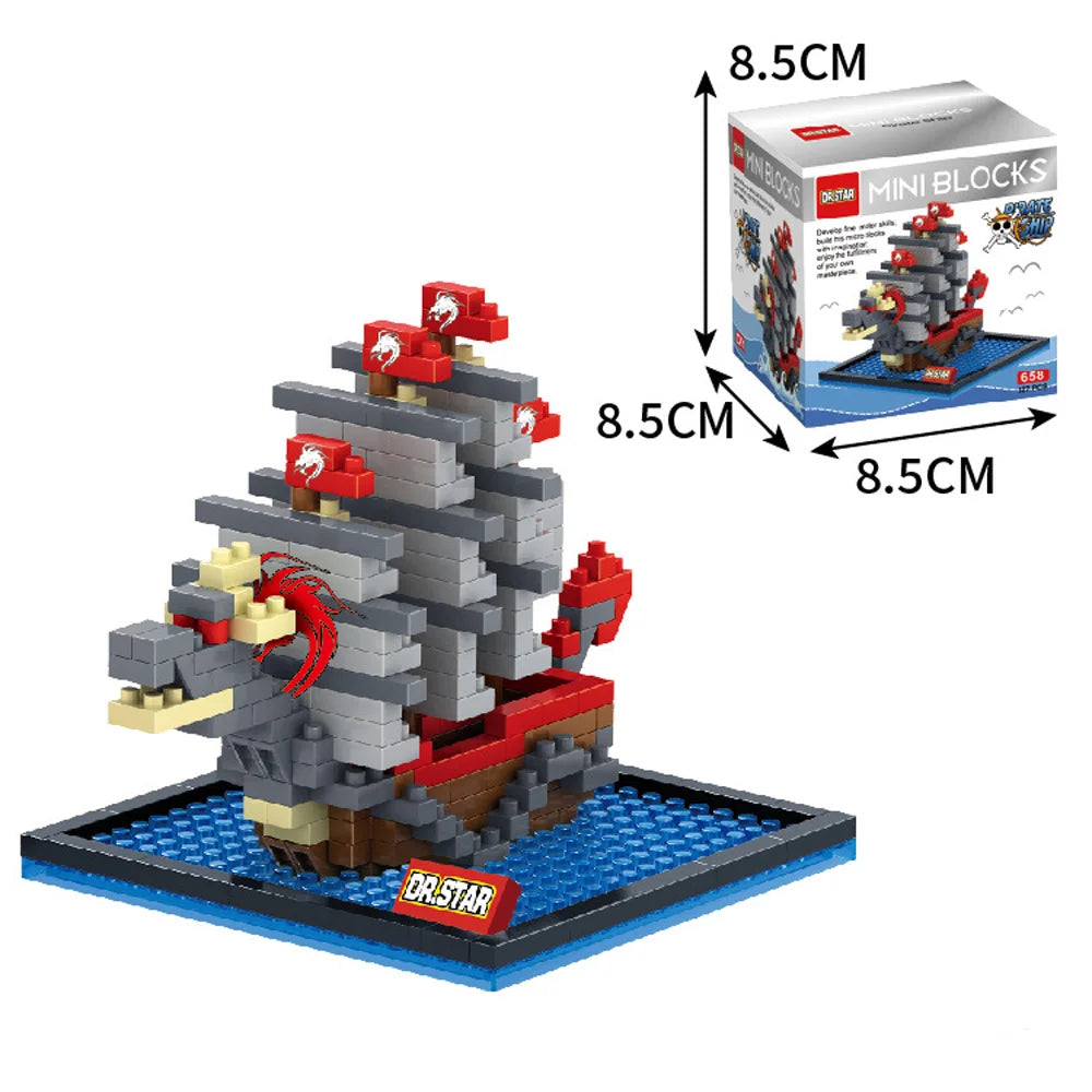 One Piece Anime Pirate Ship Building Blocks Thousand Sunny Going Merry Moby Dick Bricks Piece Figure Creative Toys Birthday Gift