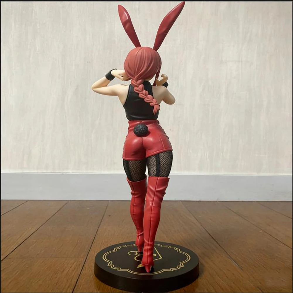 20CM Anime CHAINSAW MAN Figure MAKIMA Bunny Girl Sitting Position Anime Model Toys Gifts Collection Decoration Ornaments PVC