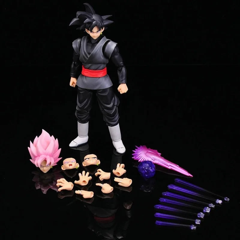 New Dragon Ball Black Goku Zamasu Anime Action Figure Super Saiyan Movie Version Dbz Model With Multiple Accessories Toys Gifts