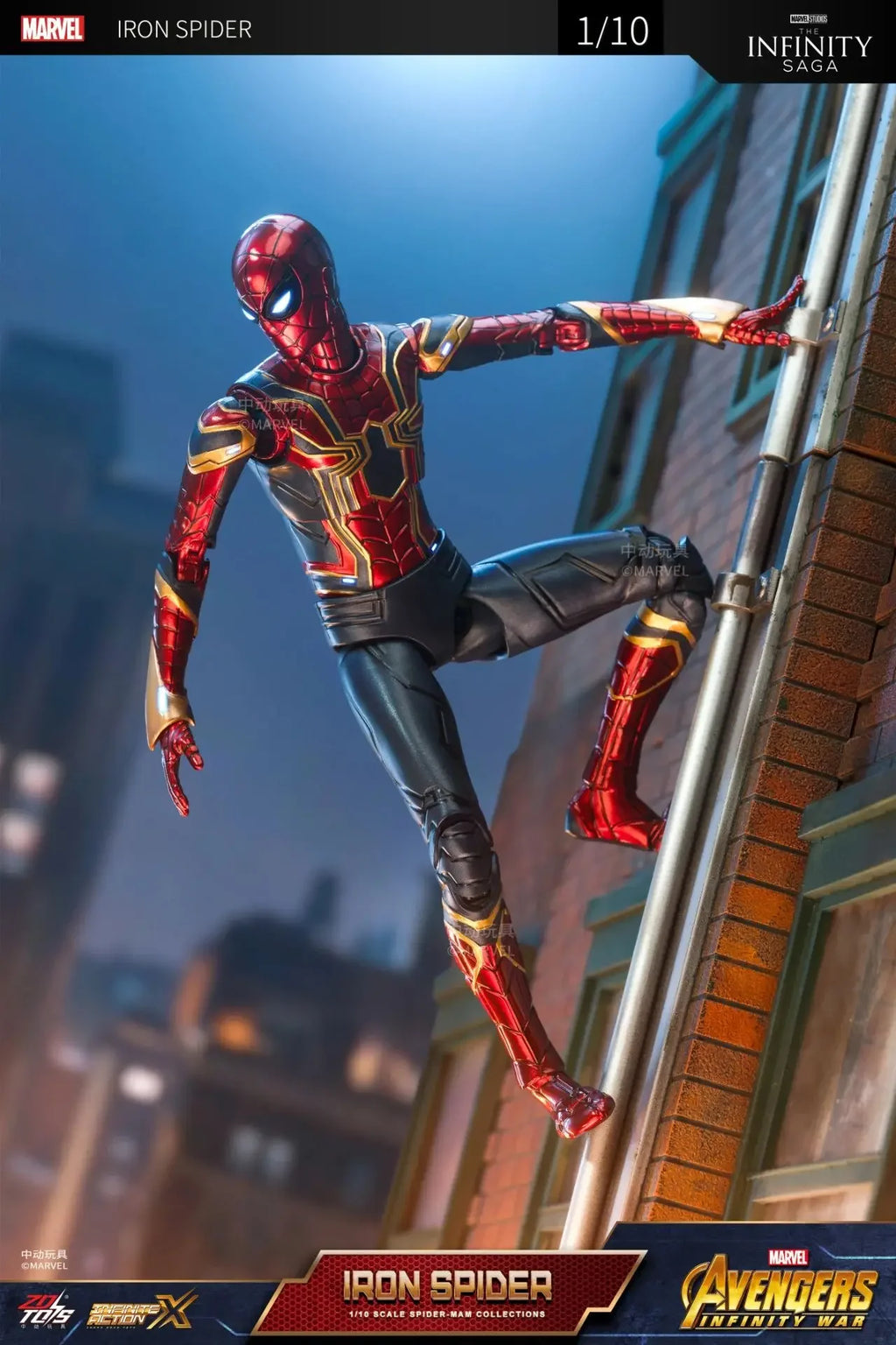 ZD Toy Iron Spider Man Advanced suit legends No Way Home Peter Parker Gold Black Red Model Action Figure Adult Collectible Toy