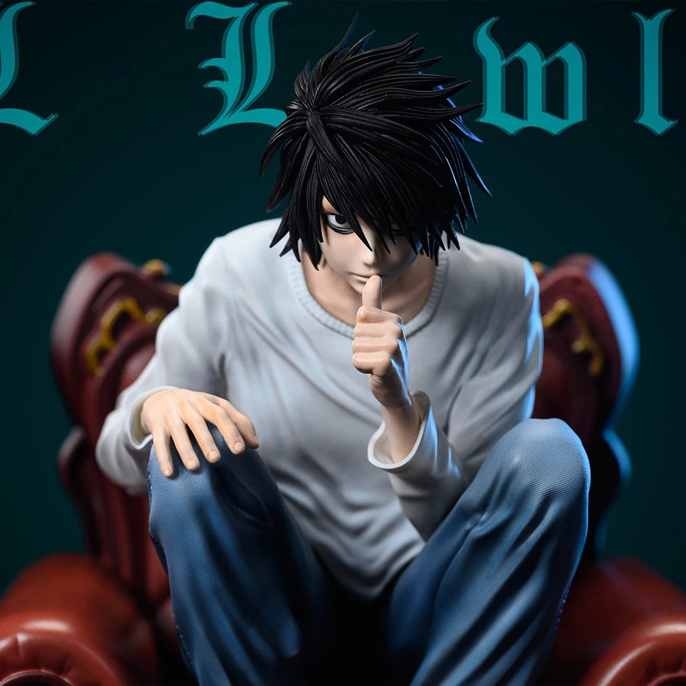 Anime figure L lawliet action figure Squatting posture Yagami Light  figurine PVC model statue ornament collection birthday gift