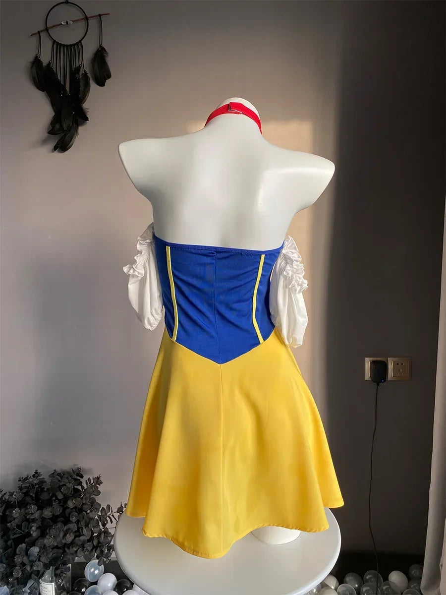 Sexy Maid Costume Outfit For Women Cosplay Cute Kawaii Lolita Exotic Style Bowknot Dress Uniform Party Halloween
