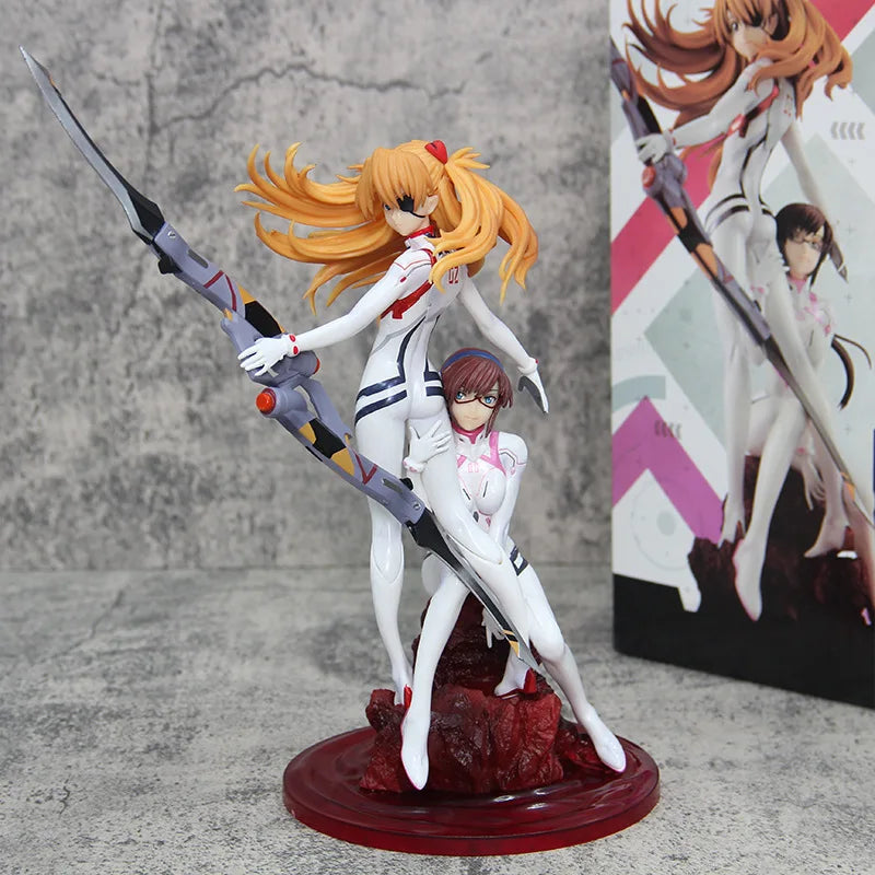 Eva 27cm Asuka Mari Makinami Action Figures Garage Kit Anime Bishoujo Model Double Character Peripheral Toy Statue Ornament Gift