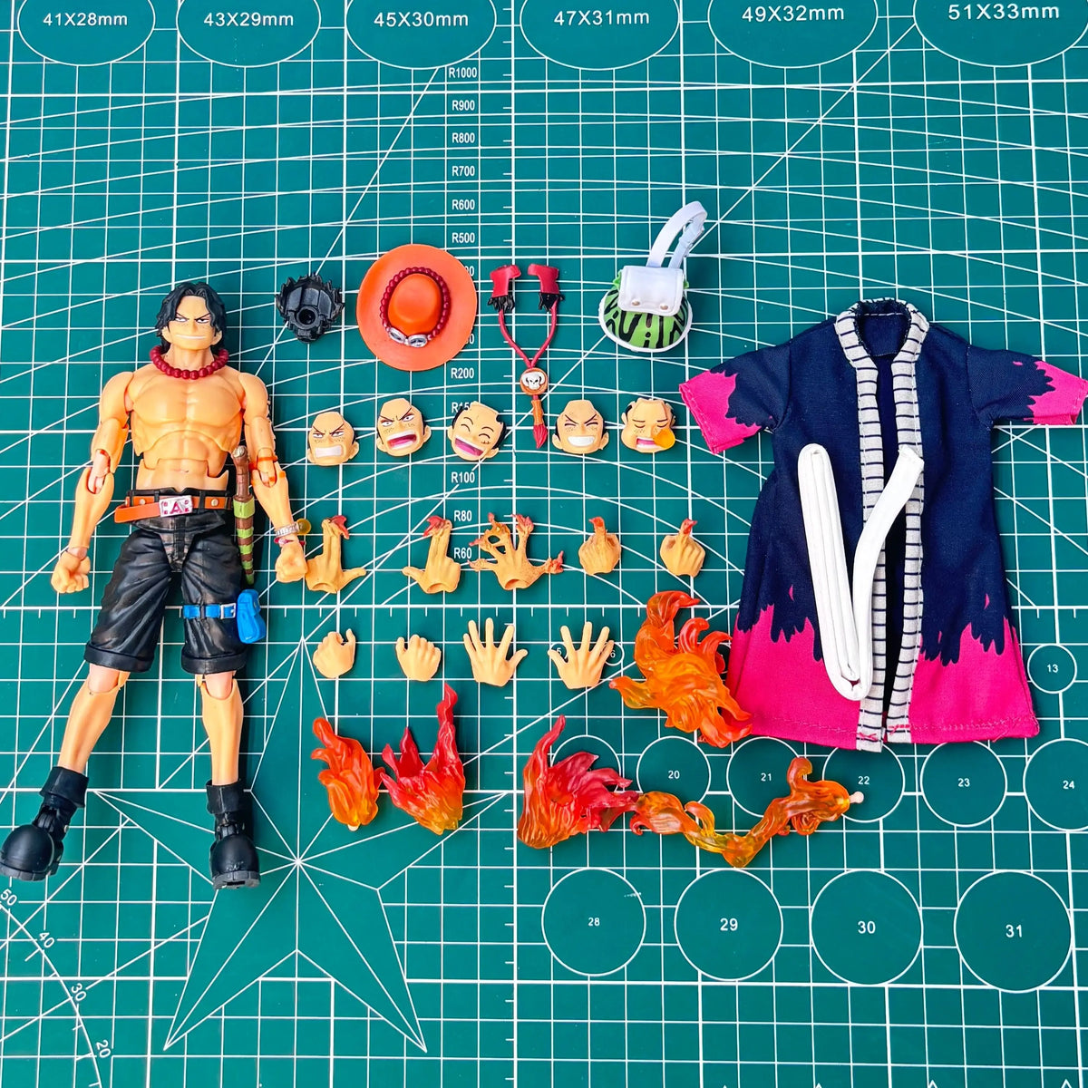 Bandai SHF One Piece Fire Fist Ace Action Figure - Collectible Model Toy Doll Ornament for Birthday Gift