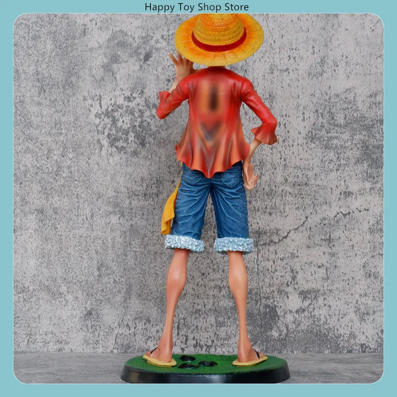 One Piece Luffy Smiling Face Standing Pose Large & Small Size Anime Figure Statue Desktop Decoration Gift Set